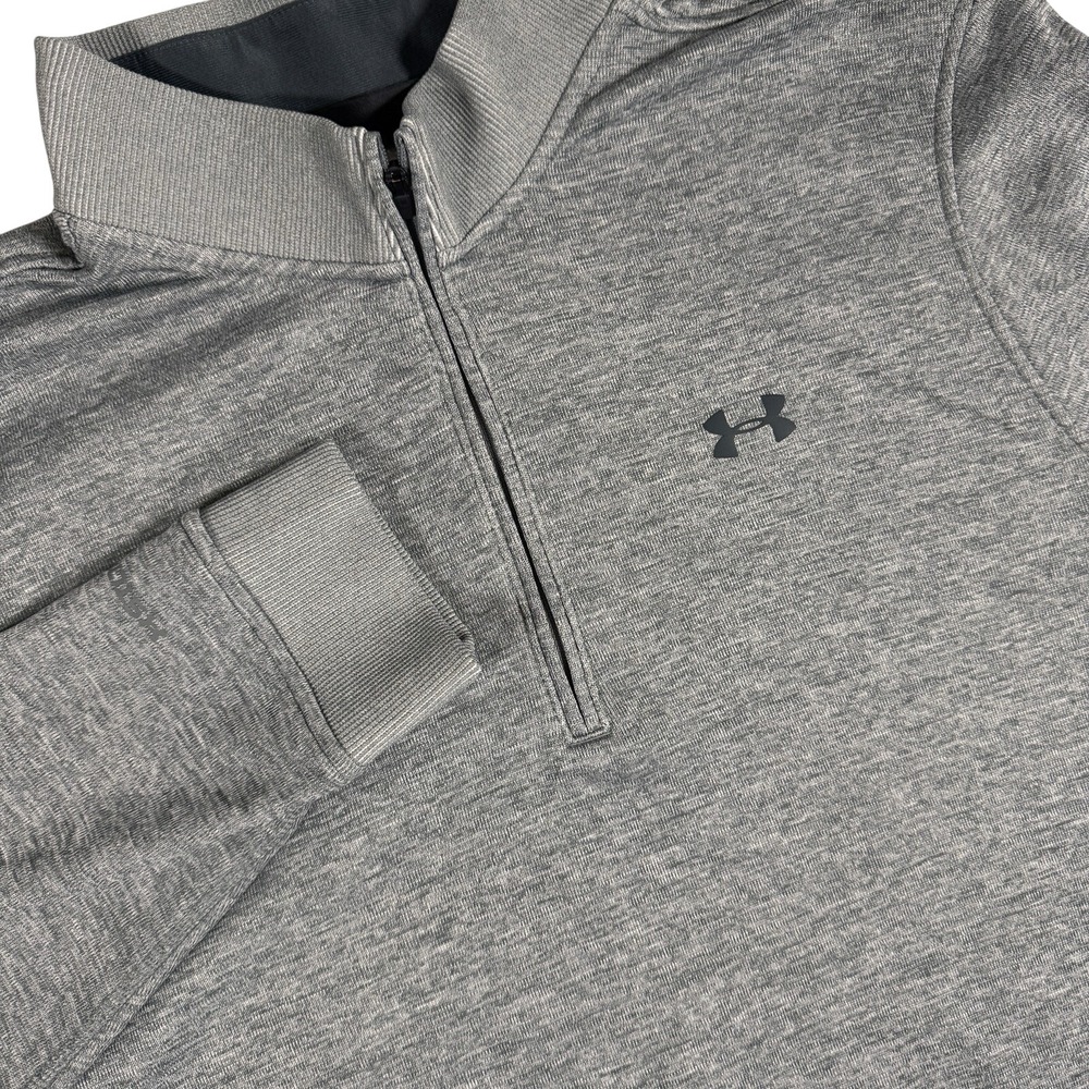 Under Armour 1/4 Zip Pullover Men's XL Gray Loose ColdGear Fleece Lined‎